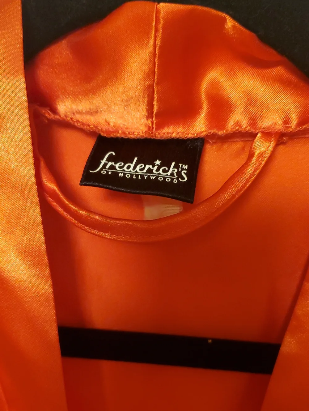 Vintage Frederick’s of Hollywood Satin Orange Kimono Style Robe With Belt S/M